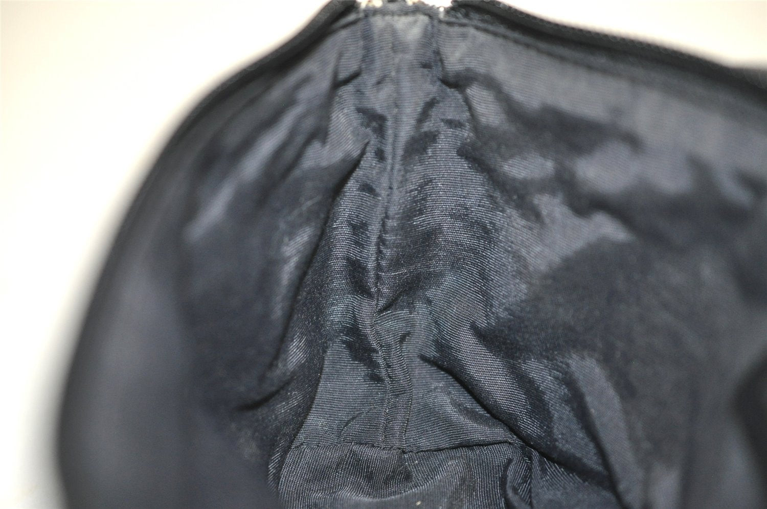 Authentic GUCCI Vintage Hand Bag Pouch Purse GG Canvas Leather 07198 Black 4057J