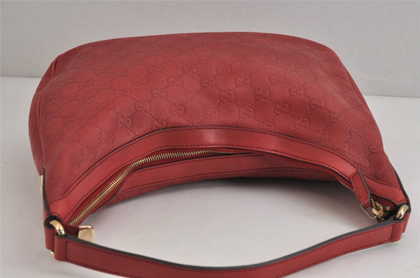 Authentic GUCCI Guccissima Charmy GG Leather Shoulder Bag 231819 Red 4058J