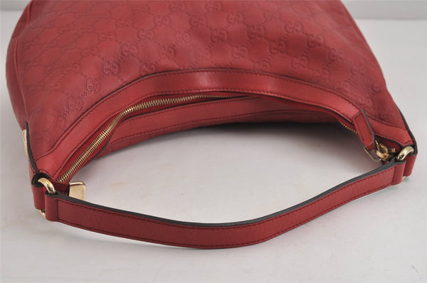 Authentic GUCCI Guccissima Charmy GG Leather Shoulder Bag 231819 Red 4058J