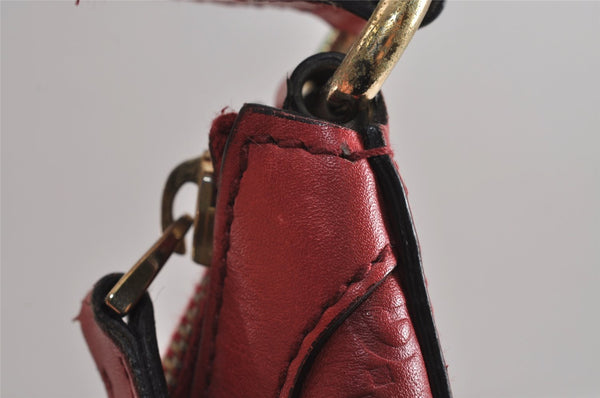 Authentic GUCCI Guccissima Charmy GG Leather Shoulder Bag 231819 Red 4058J