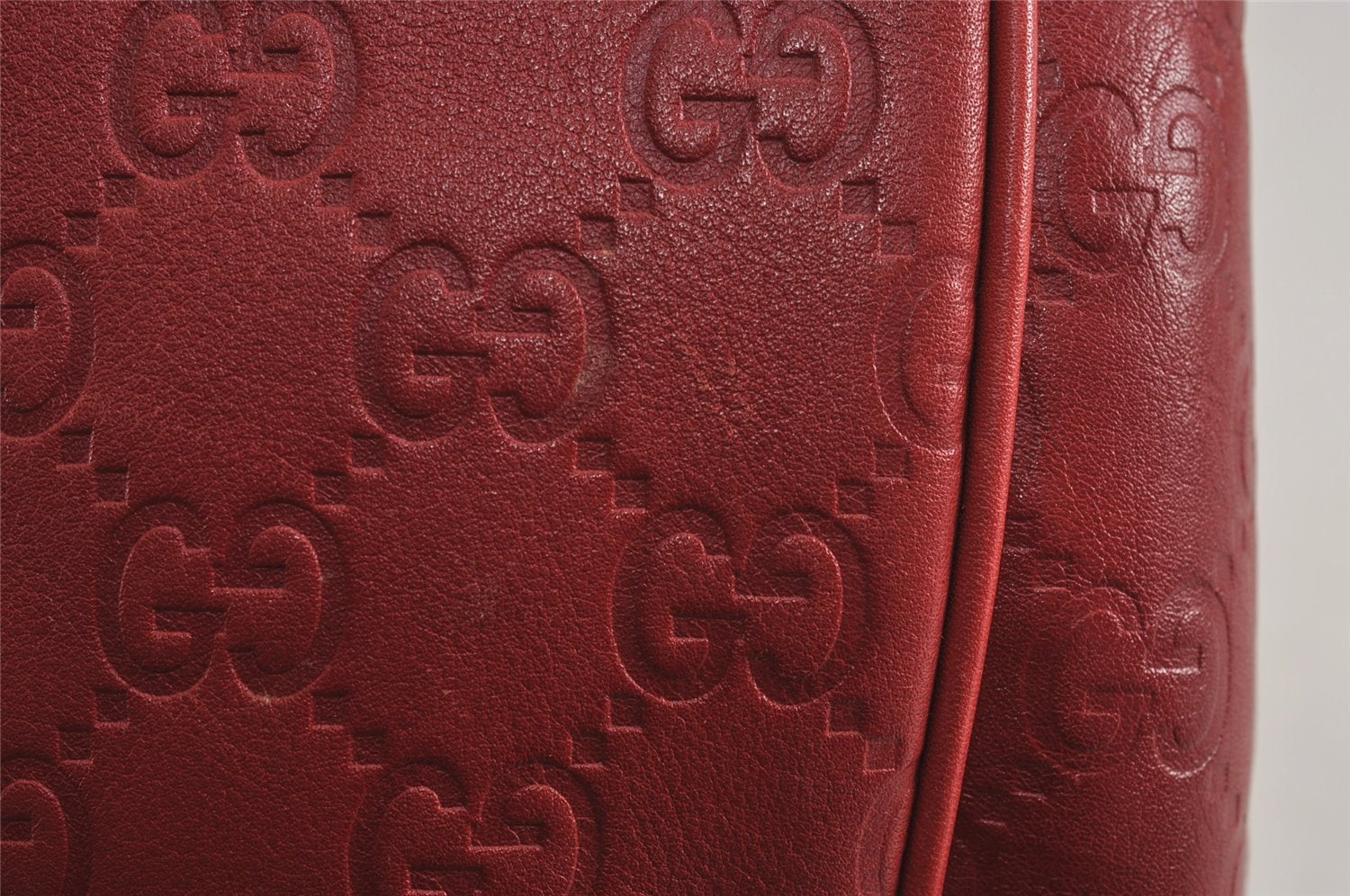 Authentic GUCCI Guccissima Charmy GG Leather Shoulder Bag 231819 Red 4058J