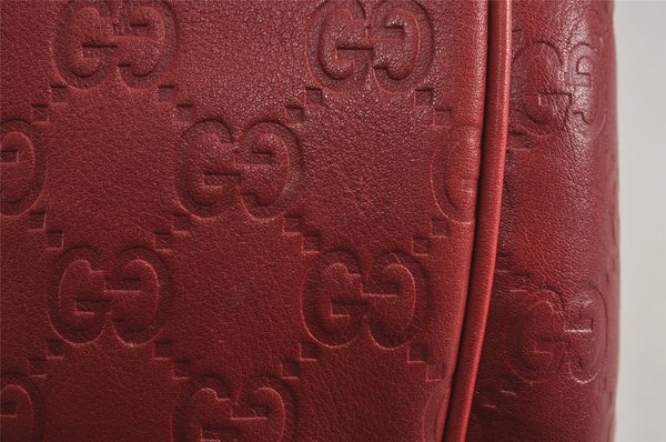 Authentic GUCCI Guccissima Charmy GG Leather Shoulder Bag 231819 Red 4058J