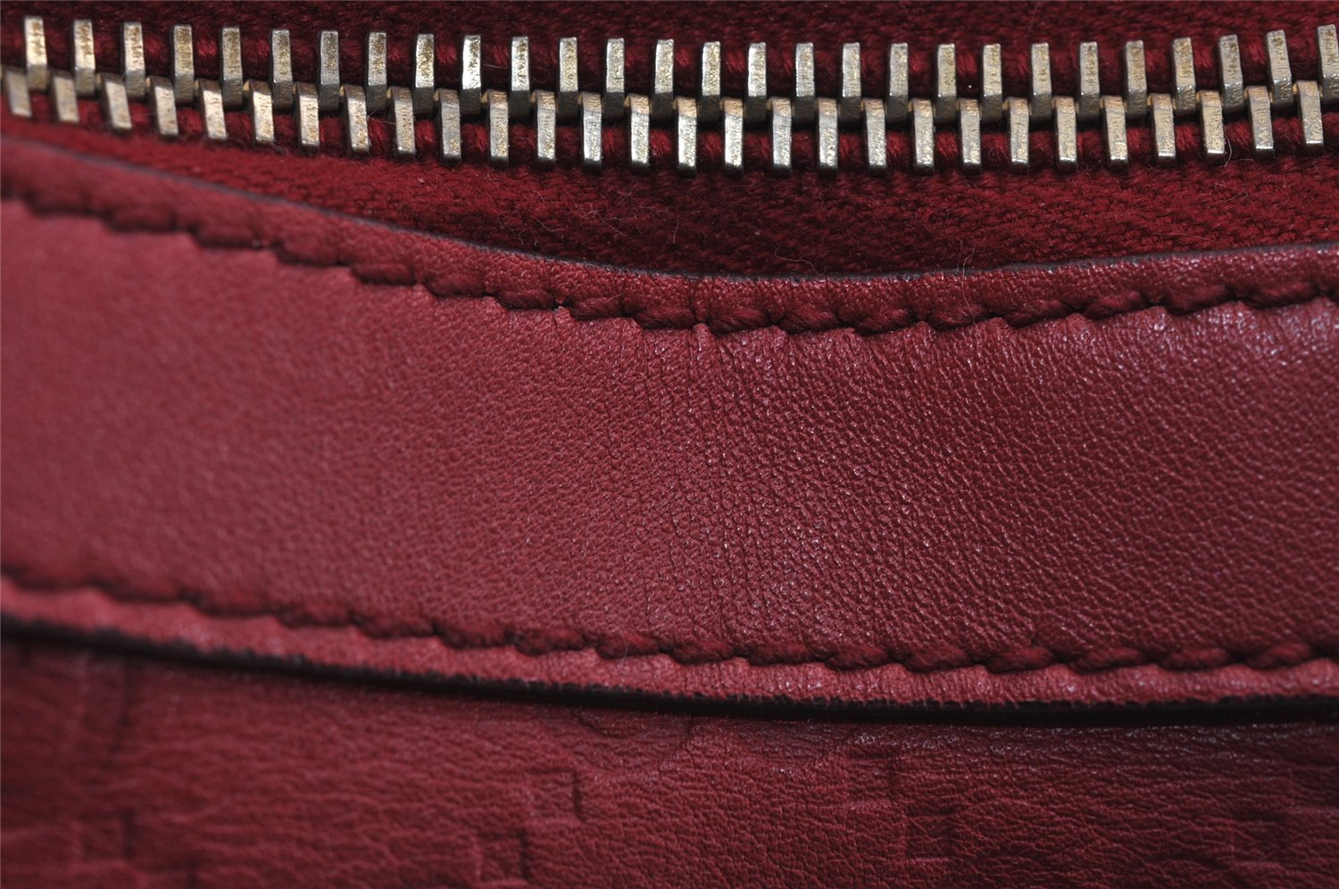 Authentic GUCCI Guccissima Charmy GG Leather Shoulder Bag 231819 Red 4058J