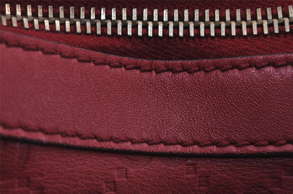 Authentic GUCCI Guccissima Charmy GG Leather Shoulder Bag 231819 Red 4058J