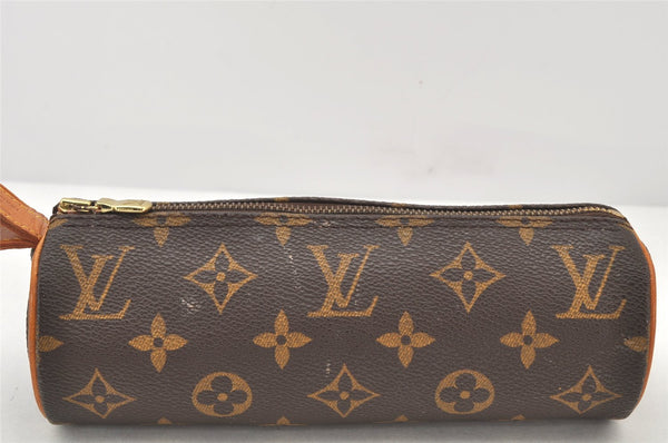 Authentic Louis Vuitton Monogram Trousse Ronde Pen Case Pouch M47630 Junk 4058K