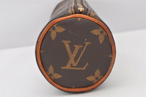 Authentic Louis Vuitton Monogram Trousse Ronde Pen Case Pouch M47630 Junk 4058K