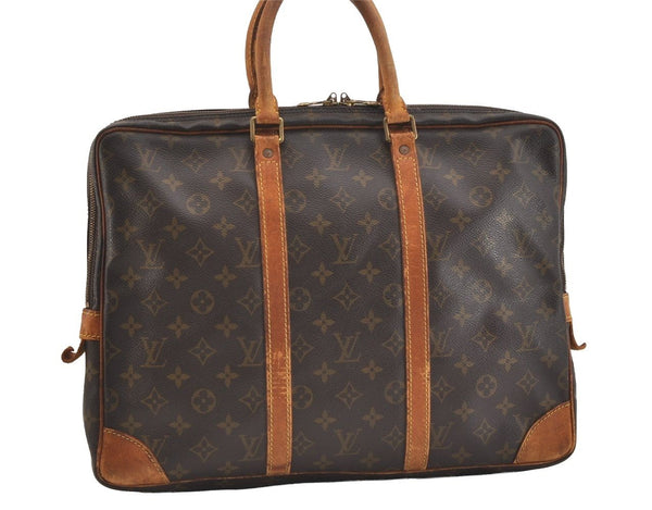 Authentic Louis Vuitton Monogram Porte Documents Voyage M53361 Briefcase 4059J