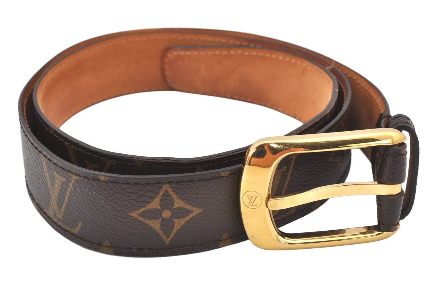 Authentic Louis Vuitton Monogram Ceinture Ellipse Belt 85cm 33.5
