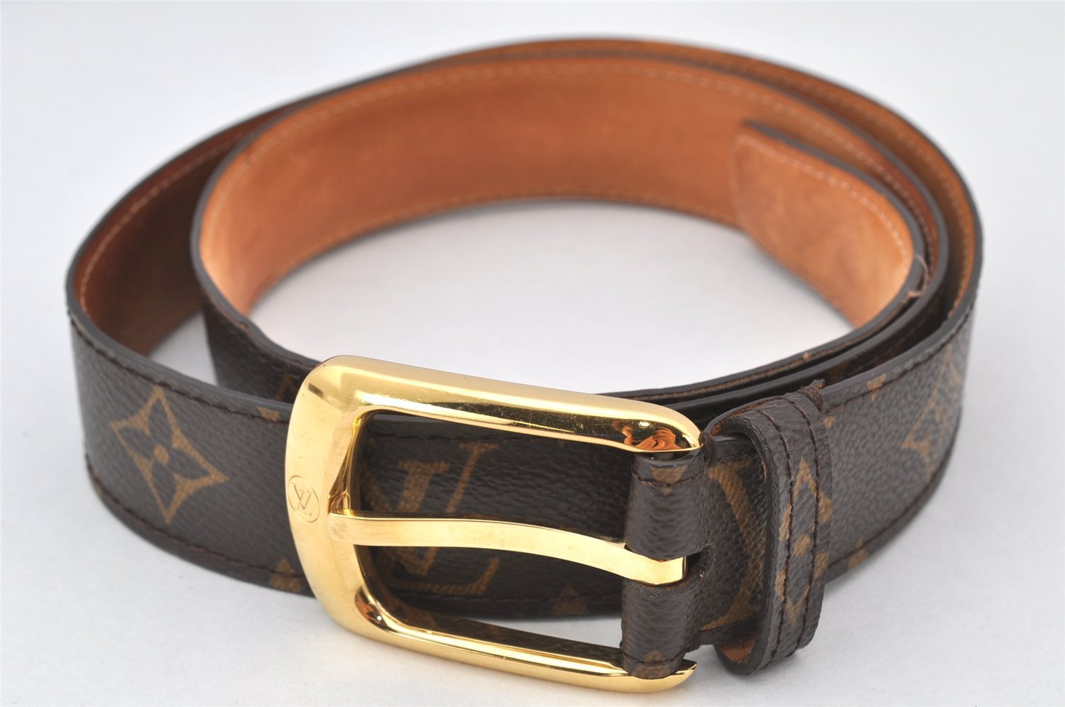 Authentic Louis Vuitton Monogram Ceinture Ellipse Belt 85cm 33.5