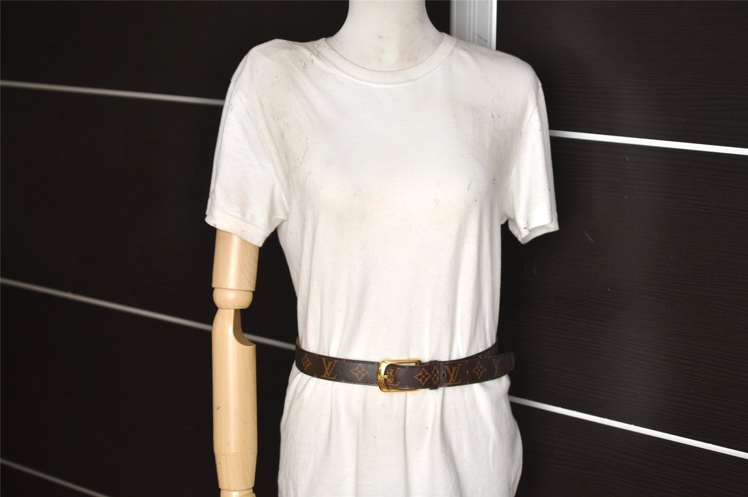 Authentic Louis Vuitton Monogram Ceinture Ellipse Belt 85cm 33.5