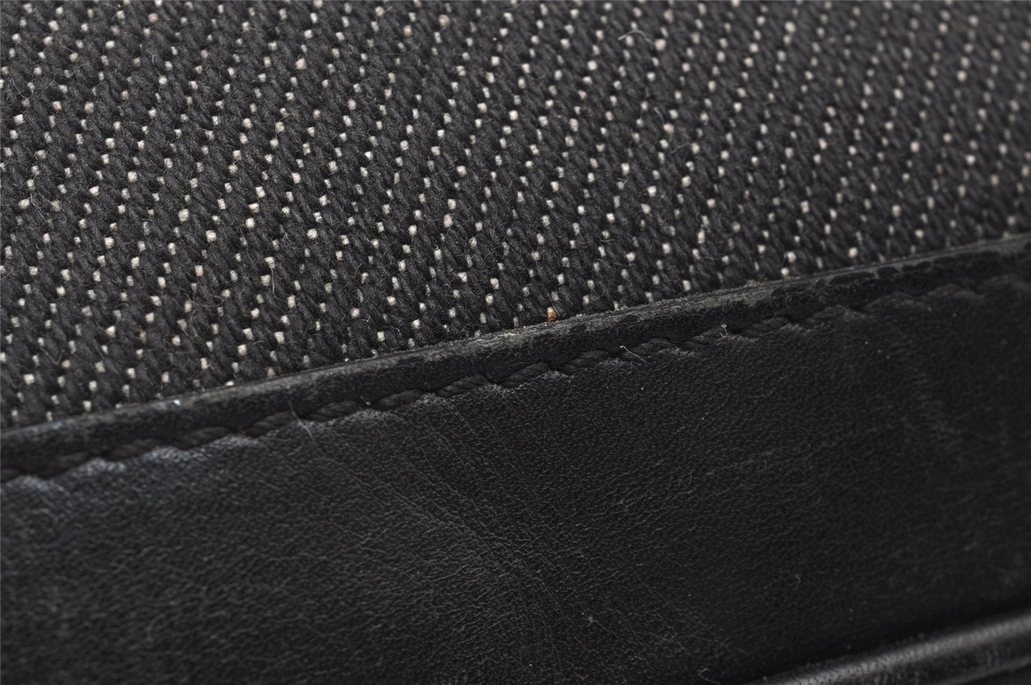Authentic GUCCI Web Sherry Line Hand Bag Pouch Canvas Leather 92820 Black 4062I
