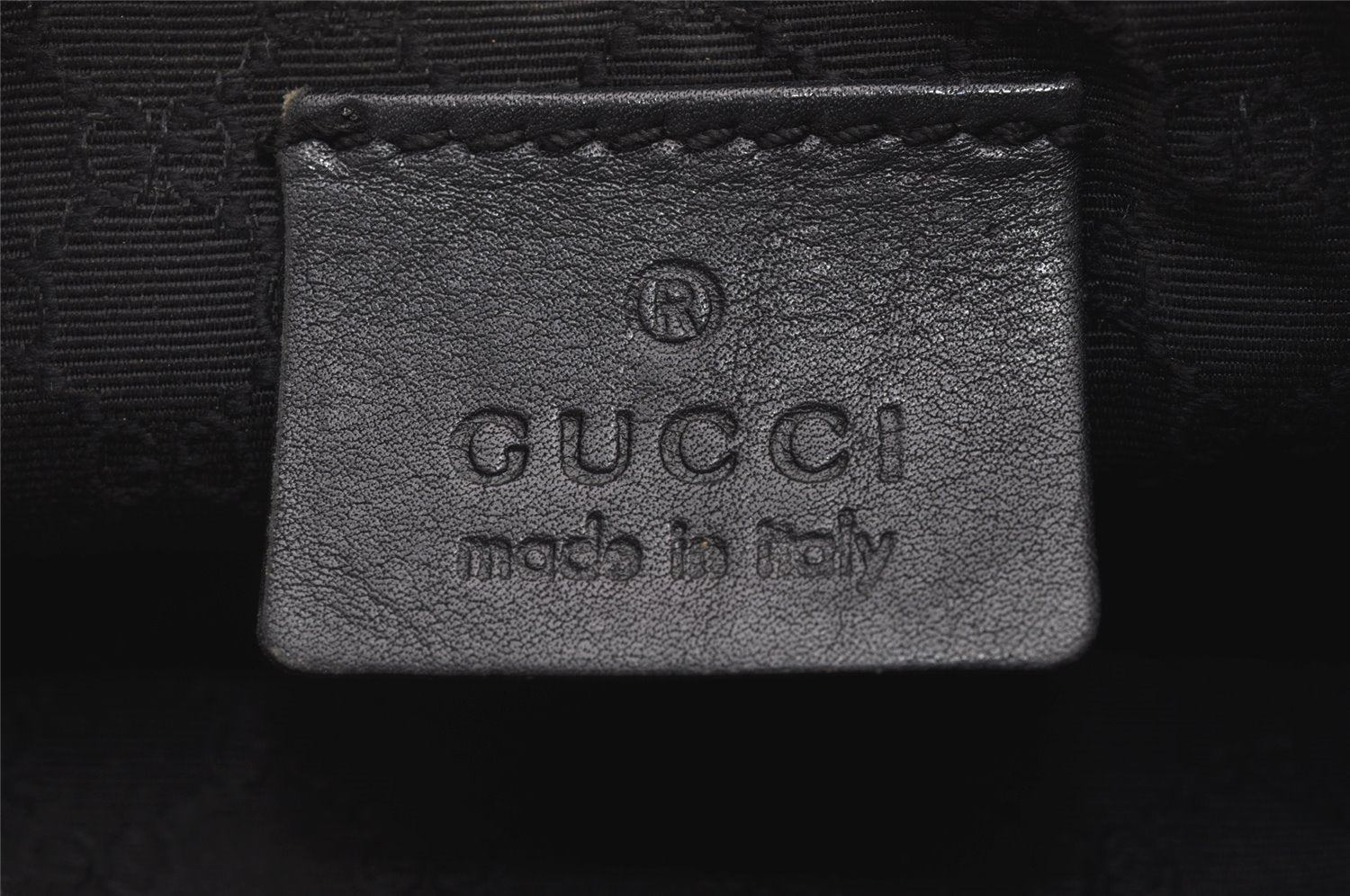 Authentic GUCCI Web Sherry Line Hand Bag Pouch Canvas Leather 92820 Black 4062I