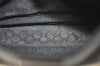 Authentic GUCCI Web Sherry Line Hand Bag Pouch Canvas Leather 92820 Black 4062I