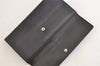 Authentic CHANEL Butterfly Camellia Calf Skin CC Logo Long Wallet Black 4062K