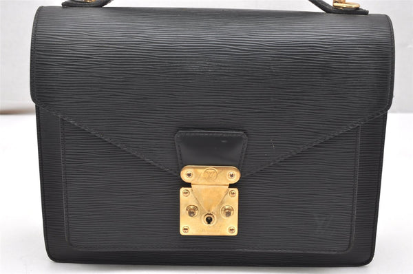 Authentic Louis Vuitton Epi Monceau 2Way Shoulder Hand Bag Black M52122 LV 4063K