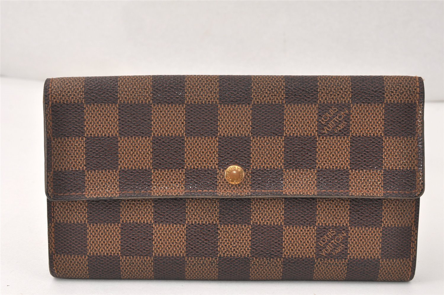 Authentic Louis Vuitton Damier Pochette Porte Monnaie Credit N61725 Wallet 4064K