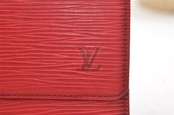 Auth Louis Vuitton Epi Pochette Porte Monnaie Credit Wallet Red M63577 LV 4065K