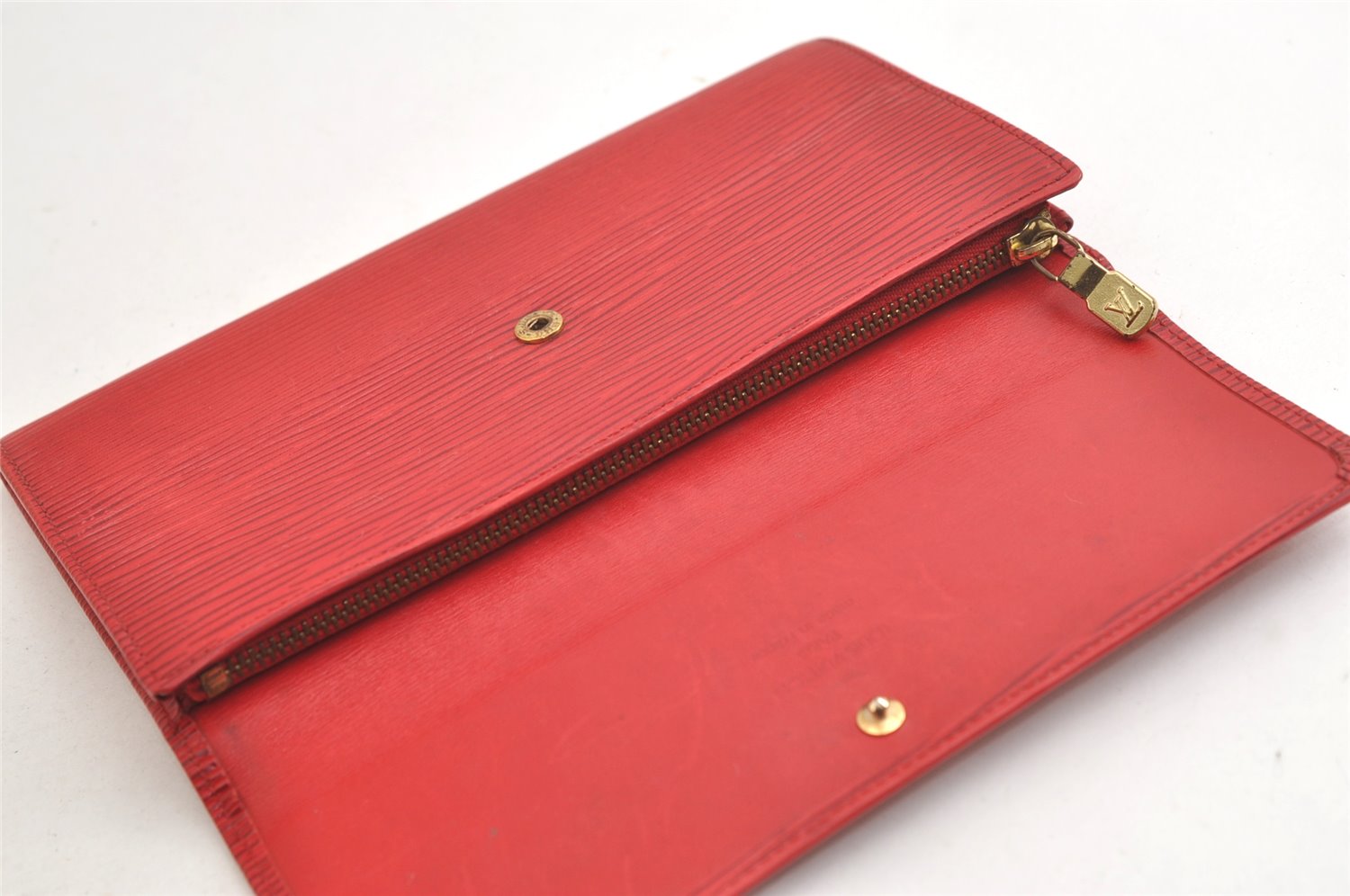 Auth Louis Vuitton Epi Pochette Porte Monnaie Credit Wallet Red M63577 LV 4065K