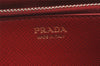 Authentic PRADA Vintage Saffiano Multic Leather Long Wallet Purse Red 4066I