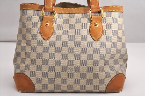 Authentic Louis Vuitton Damier Azur Hampstead PM N51207 Shoulder Tote Bag 4067J