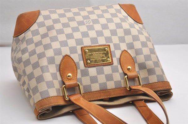 Authentic Louis Vuitton Damier Azur Hampstead PM N51207 Shoulder Tote Bag 4067J