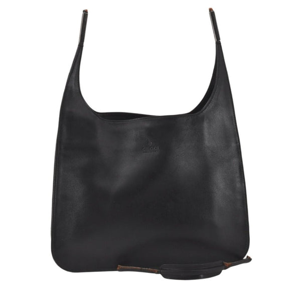 Authentic GUCCI Vintage Shoulder Hand Bag Leather 0013167 Black Junk 4068K