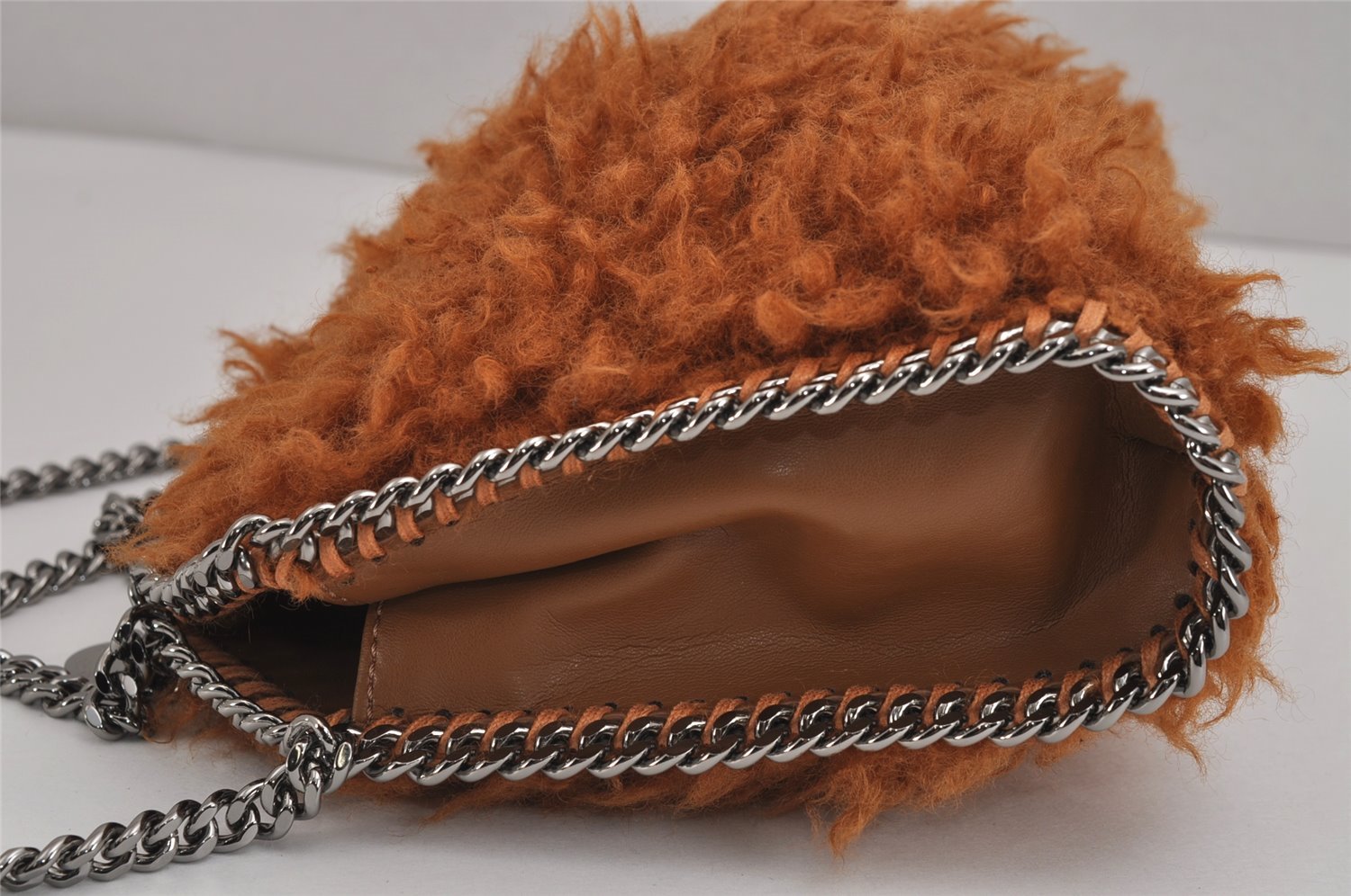 Auth Stella McCartney Falabella Mini Shoulder Hand Bag Fur Leather Brown 4070J