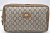 Authentic GUCCI GG Plus Clutch Hand Bag Purse PVC Leather Brown Junk 4070K