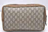 Authentic GUCCI GG Plus Clutch Hand Bag Purse PVC Leather Brown Junk 4070K