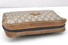 Authentic GUCCI GG Plus Clutch Hand Bag Purse PVC Leather Brown Junk 4070K