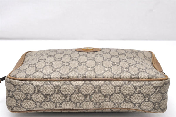 Authentic GUCCI GG Plus Clutch Hand Bag Purse PVC Leather Brown Junk 4070K