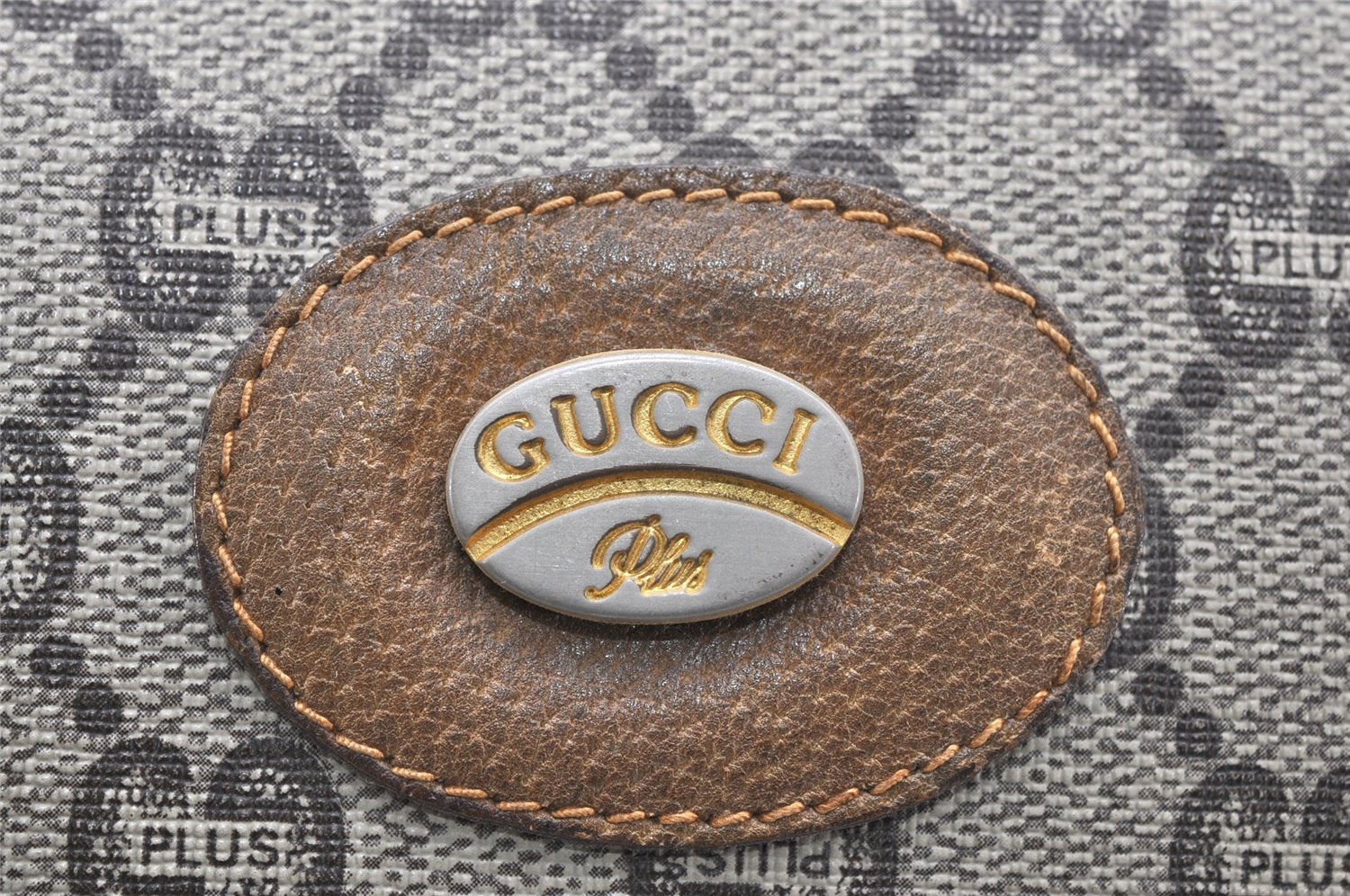 Authentic GUCCI GG Plus Clutch Hand Bag Purse PVC Leather Brown Junk 4070K
