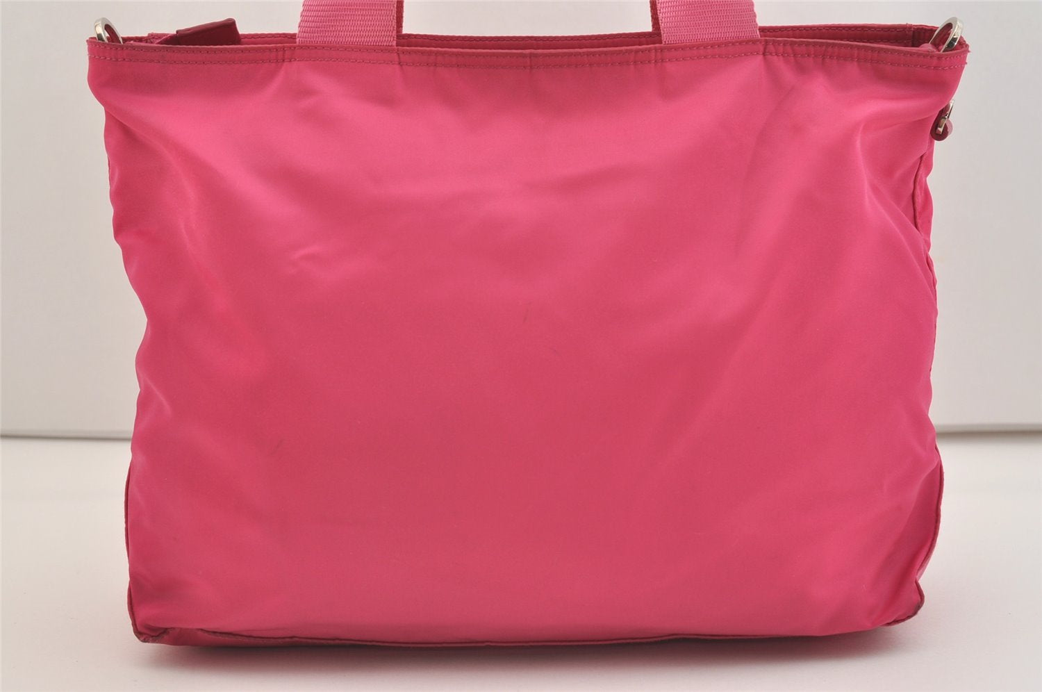 Auth PRADA VELA Nylon Tessuto Saffiano Leather 2Way Tote Bag BN2867 Pink 4071J
