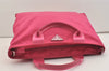 Auth PRADA VELA Nylon Tessuto Saffiano Leather 2Way Tote Bag BN2867 Pink 4071J