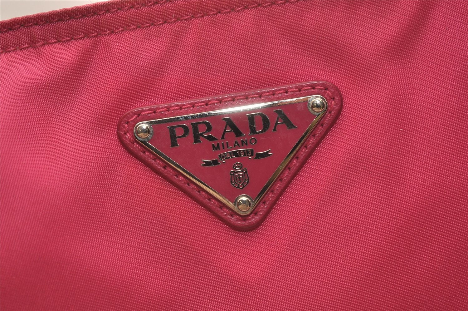 Auth PRADA VELA Nylon Tessuto Saffiano Leather 2Way Tote Bag BN2867 Pink 4071J