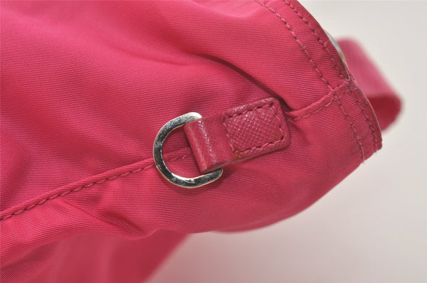 Auth PRADA VELA Nylon Tessuto Saffiano Leather 2Way Tote Bag BN2867 Pink 4071J
