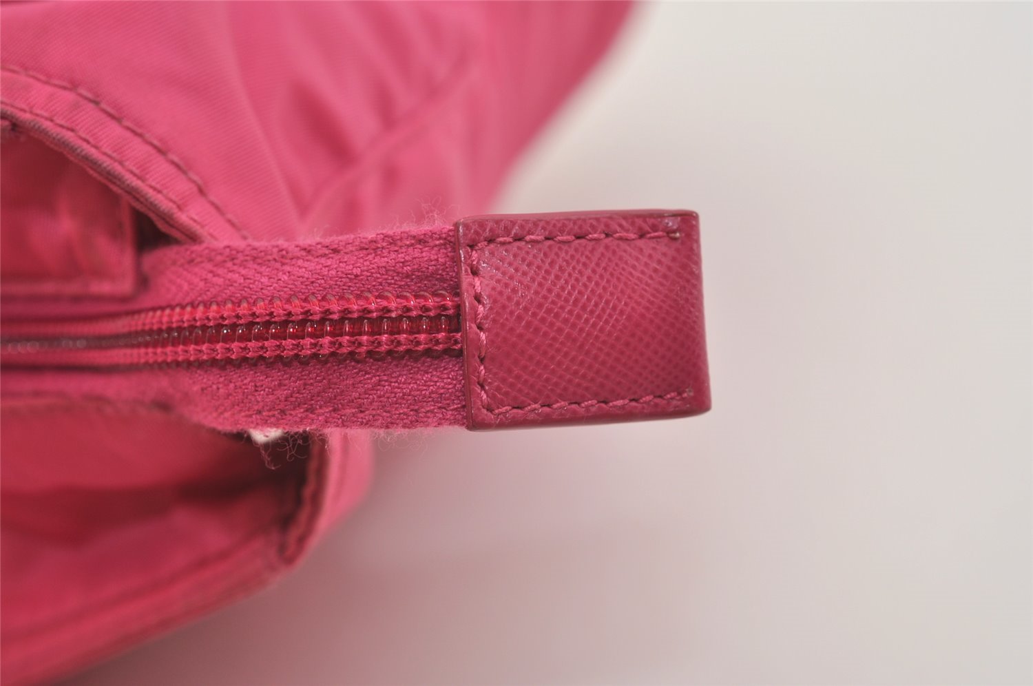Auth PRADA VELA Nylon Tessuto Saffiano Leather 2Way Tote Bag BN2867 Pink 4071J