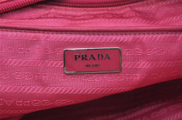 Auth PRADA VELA Nylon Tessuto Saffiano Leather 2Way Tote Bag BN2867 Pink 4071J