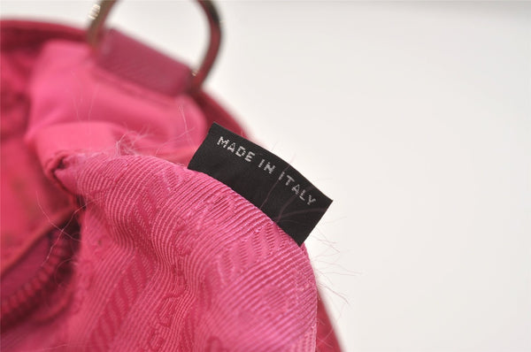 Auth PRADA VELA Nylon Tessuto Saffiano Leather 2Way Tote Bag BN2867 Pink 4071J