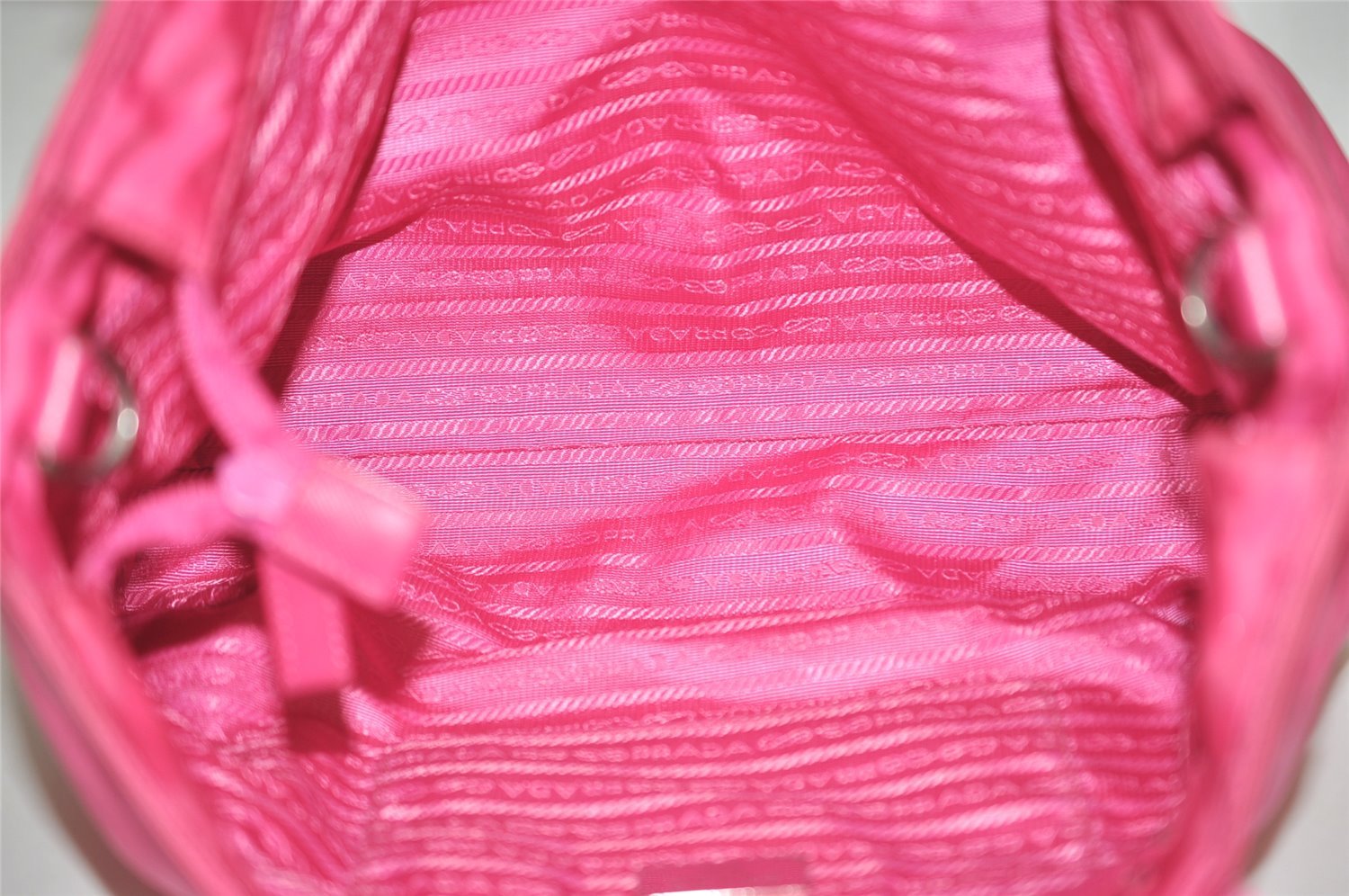 Auth PRADA VELA Nylon Tessuto Saffiano Leather 2Way Tote Bag BN2867 Pink 4071J