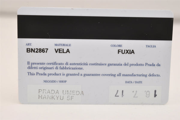 Auth PRADA VELA Nylon Tessuto Saffiano Leather 2Way Tote Bag BN2867 Pink 4071J