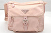 Authentic PRADA Vela Sport Nylon Tessuto Leather Shoulder Bag BT8994 Pink 4071K