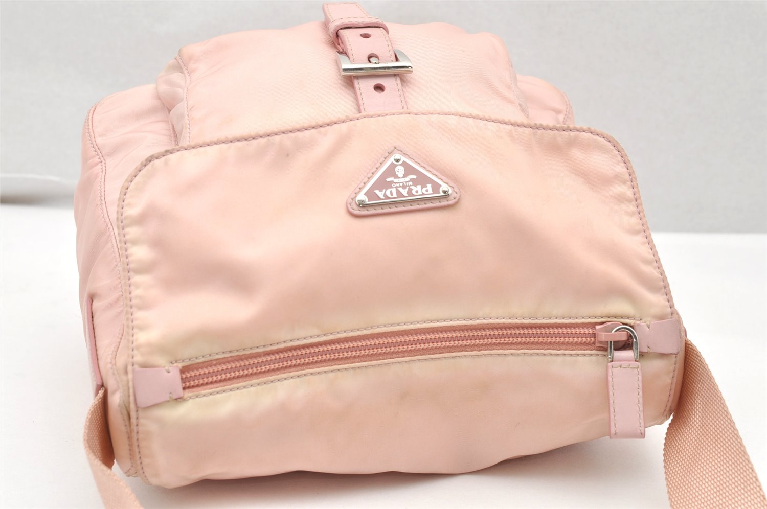 Authentic PRADA Vela Sport Nylon Tessuto Leather Shoulder Bag BT8994 Pink 4071K