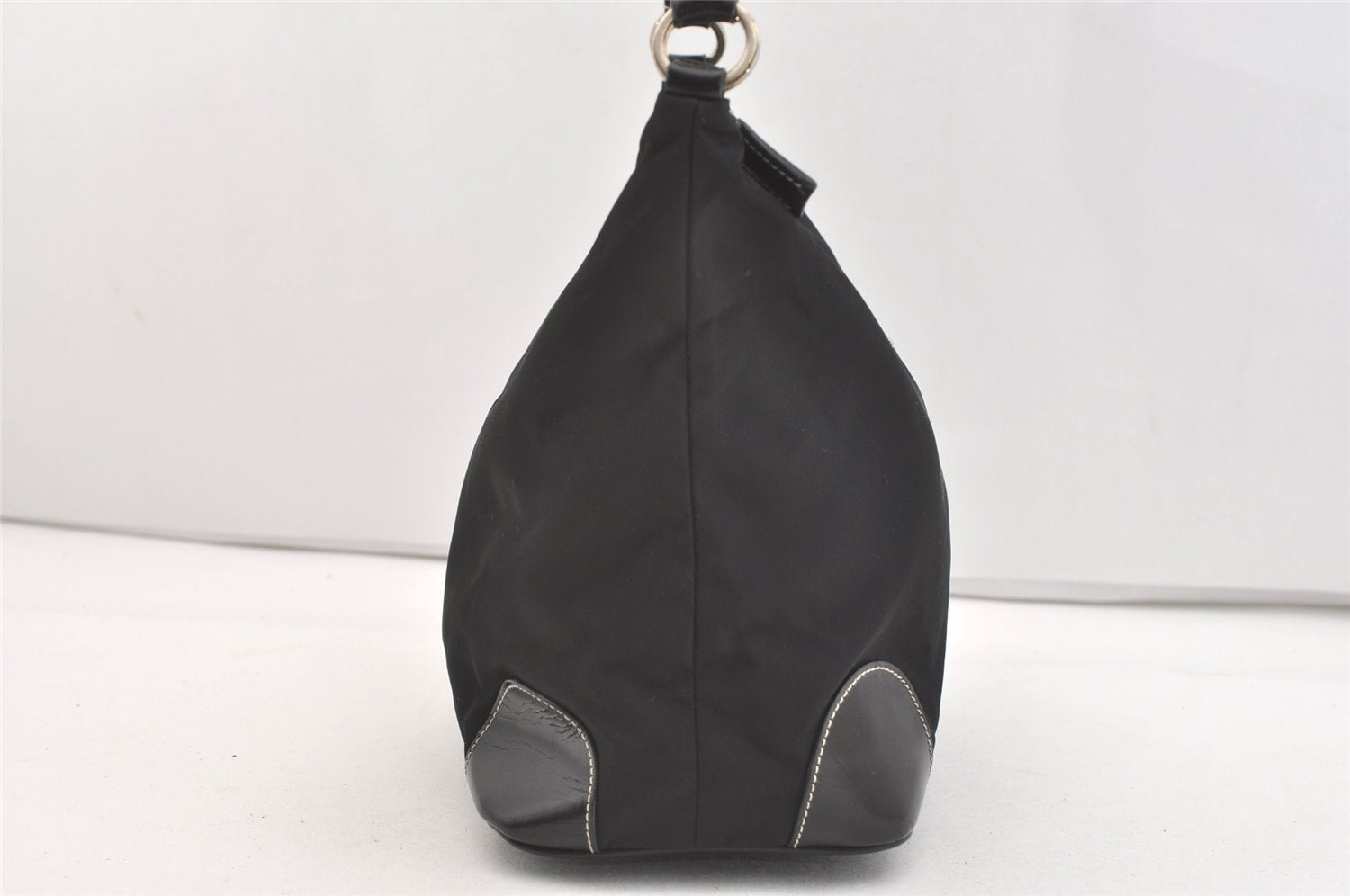 Authentic PRADA Nylon Tessuto Leather Shoulder Hand Bag Purse Black 4072J
