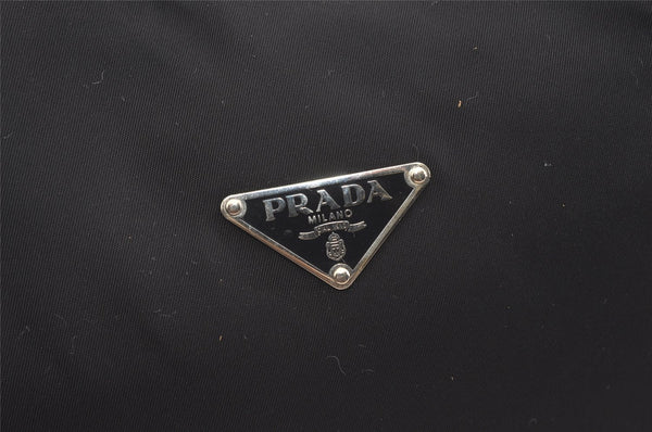 Authentic PRADA Nylon Tessuto Leather Shoulder Hand Bag Purse Black 4072J