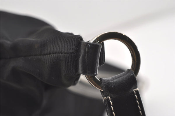 Authentic PRADA Nylon Tessuto Leather Shoulder Hand Bag Purse Black 4072J