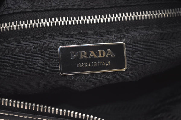Authentic PRADA Nylon Tessuto Leather Shoulder Hand Bag Purse Black 4072J
