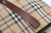 Authentic BURBERRY Vintage Nova Check Shoulder Tote Bag PVC Leather Beige 4073J