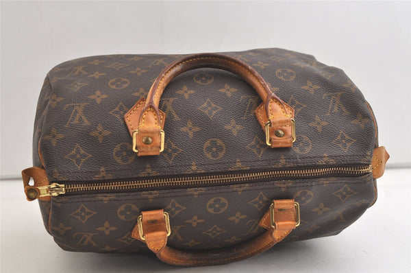 Authentic Louis Vuitton Monogram Speedy 30 Hand Boston Bag M41526 LV 4073K