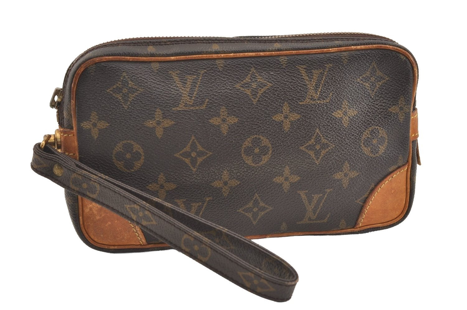 Authentic Louis Vuitton Monogram Marly Dragonne PM M51827 Clutch Bag Junk 4074J